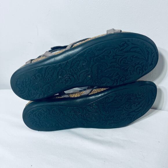 NAOT Sandals Dorith Champagne Shimmer Leather Strappy Comfort Vacation 38 $159 - Picture 6 of 7